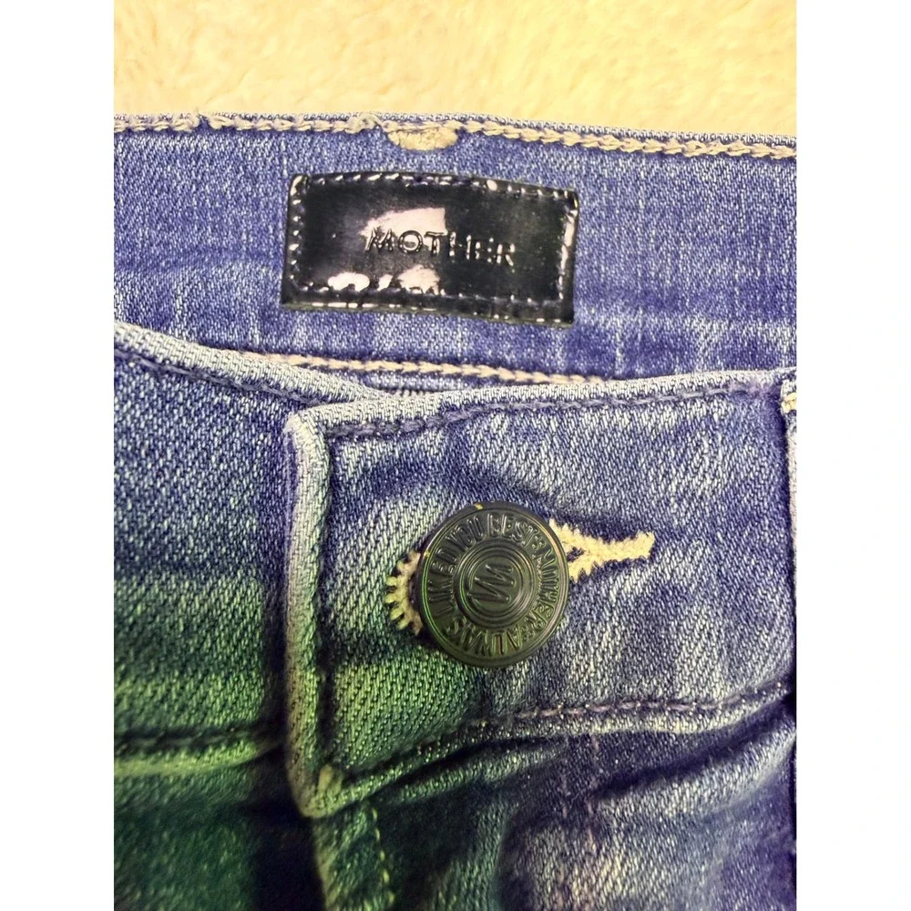 Mother The Mid Rise Dazzler Ankle Jeans We The Animals Blue Slim Straight Leg 25 - Picture 7 of 13